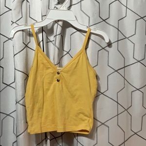 yellow cropped tank top